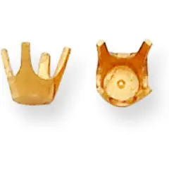 14K Gold 4 Prong Round Closed Back Setting 2.5mm