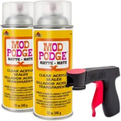 Matte Mod Podge Spray Acrylic Sealer 2 Pack, Spray Can Handles