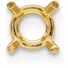 14K Gold 4 Prong Round Medium Weight Basket Setting 7mm