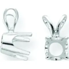 14K White Gold 0.7ct 4 Prong Round Pendant Setting