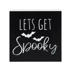 5" "Lets Get Spooky" Script Block Halloween Shelf Sitter CenterpieceDecoration