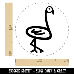 Flamingo Doodle Self-Inking Rubber Stamp for Stamping Crafting Planners Purple