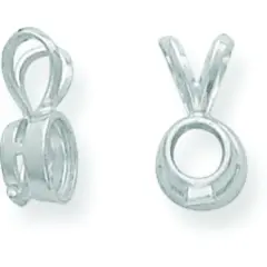 14K White Gold 2ct Round Bezel Pendant Setting