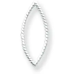 Sterling Silver Twisted Component Links 10.5 x 24.6mm - Pack of 4