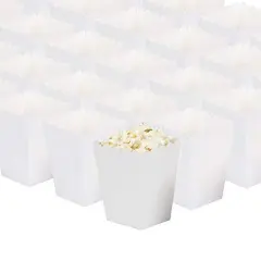 36 Pck White Open-Top Popcorn Box Set of 36 Popcorn Favor Boxes Cardboard Candy Container Parties Mini Paper Popcorn Containers