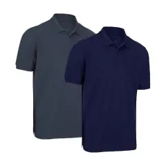 Radyan&reg; Best Polo Performance Ultra Soft Plain Short Sleeve T-Shirts Black & navy