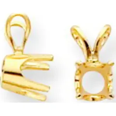 14K Gold 0.07ct 4 Prong Round Pendant Setting