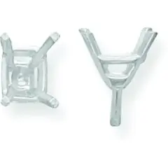 14K WG 4 Prong Emerald Cut Peg Center Head 3x5mm