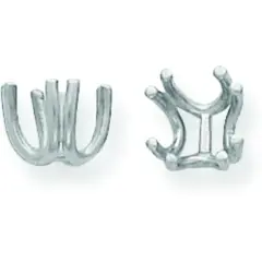 14K White Gold 4 Prong Round Fancy Basket Setting 3mm