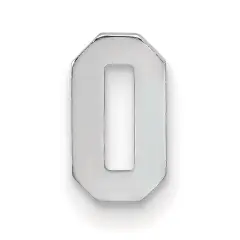 14K White Gold Number 0 8mm