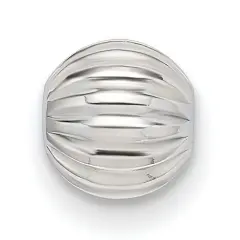 Sterling Silver 6.0mm Corrugated Round Beads 2.0mm Hole - Pack of 6