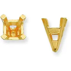 14K Gold 4 Prong Princess Center Head Setting 5mm