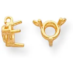 14K Gold 0.4ct 3 Prong Round Necklace Center Setting