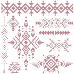 Decor Stamp - Tribal Prints 12"x12" sheet size, total 9 pcs