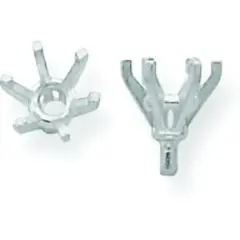14K White Gold 6 Prong Round Peg Center Head 8.2mm