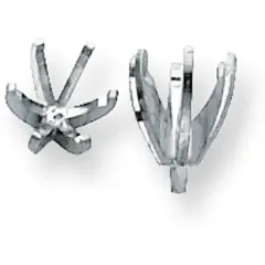 14K WG 6 Prong Round Peg Medium to High Setting 5.5mm