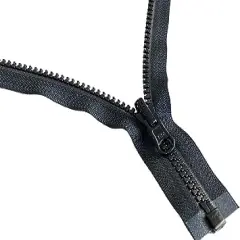 YKK&reg; - Vislon Ski & Sport Jacket Zipper Reversible Slider YKK&reg; #5 Molded Plastic Separating - Color Black Custom Length (30 Inches) Made in USA