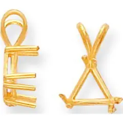 14K Gold Triangle Pendant Setting 5.5mm
