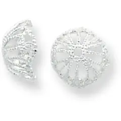 Sterling Silver Bead Caps - Pack of 4