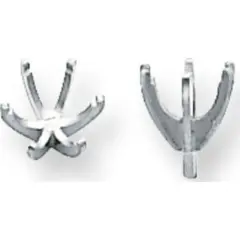 14K White Gold 6 Prong Round Peg Setting 6.5mm