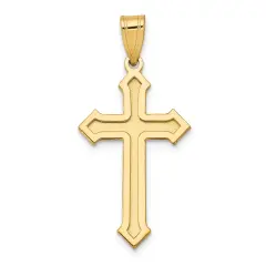14K Yellow Gold Cross Pendant Charm Religious New 30mm Jewerly 30mm x 15mm