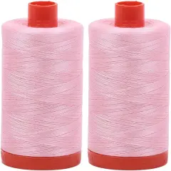 2-Pack - Aurifil 50WT - Baby Pink (2423) Solid - Mako Cotton Thread - 1422 Yards Each