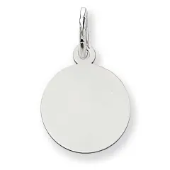 14K White Gold Disc Round Charm 0.358 grams Jewerly 19mm x 12mm