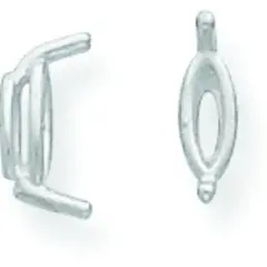 14K WG 2 Prong Marquise Wire Basket Head 2x3.5mm