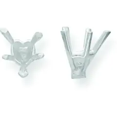 14K White Gold 5 Prong Heart Tapered Setting 12x9mm
