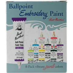 Aunt Martha's Ballpoint Paint Tubes 1oz 8/Pkg-Jewel Colors