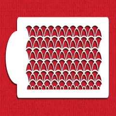 Art Deco Cake Stencil Side | C497 by Designer Stencils | Cake Decorating Tools | Baking Stencils for Royal Icing, Airbrush, Dusting Powder | Reusable Plastic Food Grade Stencil for Cakes | Easy to Use & Clean Cake Stencil