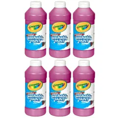 Washable Paint, Magenta, 16 oz. Bottles, Pack of 6