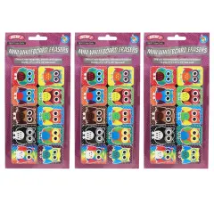 Non-Magnetic Mini Whiteboard Erasers, Color Owls, 10 Per Pack, 3 Packs