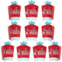 Big Dot of Happiness Thank You Nurses - Table Decorations - Nurse Appreciation Week Fold and Flare Centerpieces - 10 Count