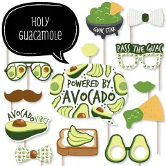 Big Dot of Happiness Hello Avocado - Fiesta Party Photo Booth Props Kit - 20 Count