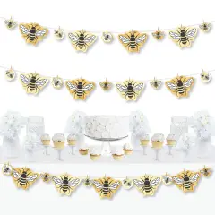 Big Dot of Happiness Little Bumblebee - Bee Baby Shower or Birthday Party DIY Decorations - Clothespin Garland Banner - 44 Pieces