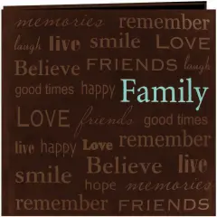 Pioneer Text Faux Suede Post Bound Album 12"X12"-Family