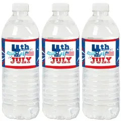 Big Dot of Happiness Firecracker 4th of July -Party Water Bottle Sticker Labels - Set of 20
