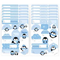Big Dot of Happiness Winter Penguins - Assorted Holiday and Christmas Party Gift Tag Labels - To and From Stickers - 12 Sheets - 120 Stickers