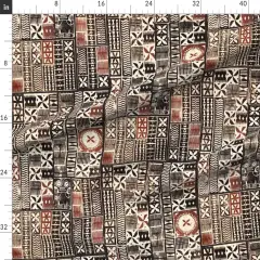 Various Fabrics by the Yard or Fat Quarter Brown, Mudcloth, Panpacific, Tapa, Tiki, Aloha, Hawaii, Fiji, Custom Printed Fabric by Spoonflower