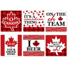 Big Dot of Happiness Canada Day - Funny Canadian Party Decorations - Drink Coasters - Set of 6