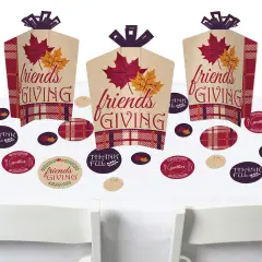 Big Dot of Happiness Friends Thanksgiving Feast - Friendsgiving Decor and Confetti - Terrific Table Centerpiece Kit - Set of 30
