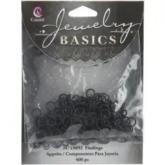 CousinDIY Jewelry Basics Metal Findings 400/Pkg-Black Jump Rings 4mm To 6mm