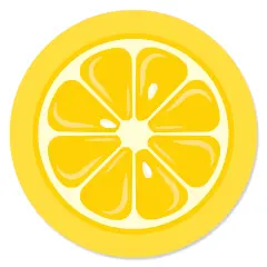 Big Dot of Happiness So Fresh - Lemon - Citrus Lemonade Party Circle Sticker Labels - 24 Count