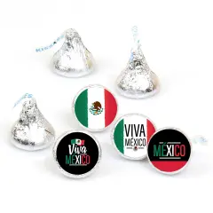 Big Dot of Happiness Viva Mexico - Mexican Independence Day Party Round Candy Sticker Favors - Labels Fits Hershey&rsquo;s Kisses (1 sheet of 108)