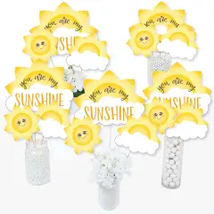 Big Dot of Happiness You are My Sunshine - Baby Shower or Birthday Party Centerpiece Sticks - Table Toppers - Set of 15