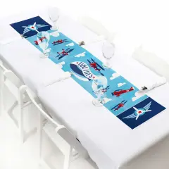 Big Dot of Happiness Taking Flight - Airplane - Petite Vintage Plane Baby Shower or Birthday Party Paper Table Runner - 12 x 60 inches