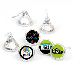 Big Dot of Happiness Set the Pace - Running - Track Cross Country Marathon Round Candy Sticker Favors - Labels Fits Chocolate Candy (1 Sheet of 108)