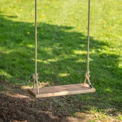 Lehman's Handmade Wooden Tree Swing - Vintage Style Rectangular Seat, 25 x 7.5 inches