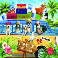 Sunsout Fido Beach 300 pc Jigsaw Puzzle 29743